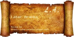 Later Aranka névjegykártya